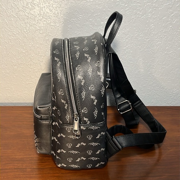 LOUNGEFLY The Nightmare Before Christmas Jack & Sally Graveyard Mini Backpack - Picture 2 of 11